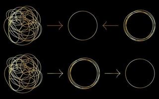 chaotique emmêlé ligne dessin la psychothérapie concept de résolution problèmes est facile vecteur illustration.