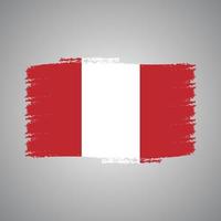 drapeau du Pérou avec pinceau peint à l'aquarelle vecteur
