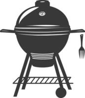 ai généré silhouette une barbecue gril décalage fumeur Haut vers le bas noir Couleur seulement vecteur