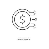 numérique économie concept ligne icône. Facile élément illustration. numérique économie concept contour symbole conception. vecteur