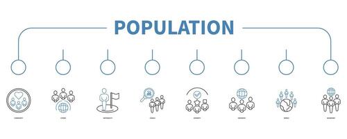 population Compte bannière la toile icône vecteur illustration concept