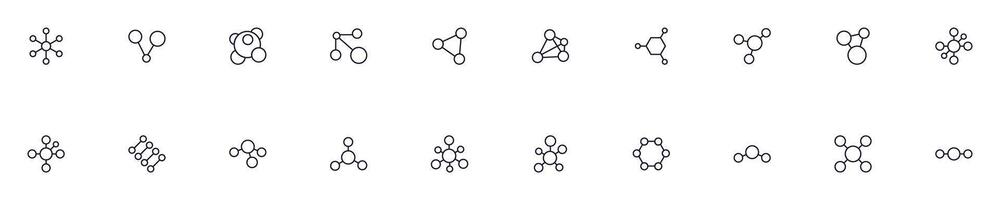 chimique composé mince panneaux collection. Facile linéaire illustration pour magasins, magasins, bannières, conception. modifiable accident vasculaire cérébral vecteur