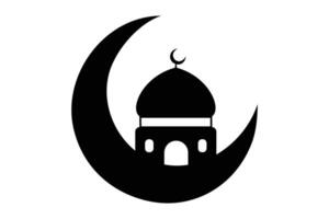 mosquée icône, islamique Icônes, Ramadan Karim, eid Moubarak, silhouette logo vecteur illustration conception
