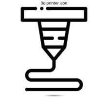 3d imprimante icône, vecteur illustrateur