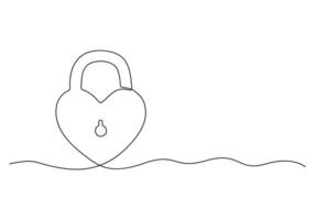 continu un ligne dessin de une cadenas isolé sur blanc Contexte vecteur illustration