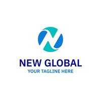 n lettre négatif espace global vecteur illustration logo