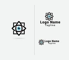 vision logo conception avec blanc Contexte vecteur