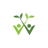 vert feuille logo icône vecteur