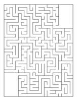 vecteur Labyrinthe modèle. Vide noir et blanc géométrique labyrinthe isolé sur blanc Contexte. préscolaire imprimable éducatif activité ou Jeu échantillon