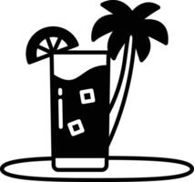 noix de coco boisson glyphe et ligne vecteur illustration