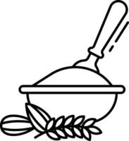 blé amande bouillie contour vecteur illustration