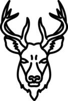 cerf visage contour vecteur illustration