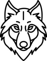 Loup visage contour vecteur illustration