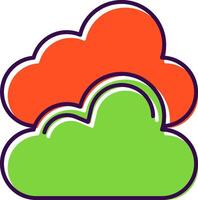 nuage rempli icône vecteur