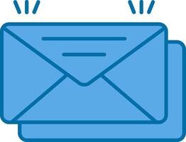 courrier rempli bleu icône vecteur