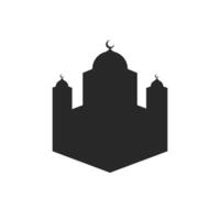 Facile silhouette mosquée icône isolé sur blanc Contexte vecteur