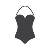 icône de glyphe de maillot de bain. symbole de silhouette. maillot de bain monokini. espace négatif. illustration vectorielle isolée vecteur