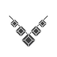 icône de glyphe de collier de pierres précieuses. symbole de silhouette. espace négatif. illustration vectorielle isolée vecteur
