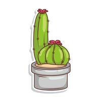 main dessiner cactus plante dessin animé plat conception vecteur