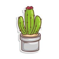 main dessiner cactus plante dessin animé plat conception vecteur