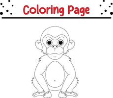 mignonne singe coloration page pour des gamins vecteur