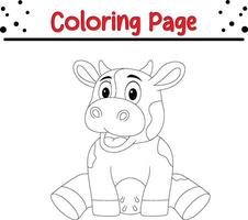 mignonne vache coloration page pour enfants. animal coloration livre vecteur