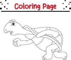 mignonne tortue coloration page pour enfants. animal coloration livre vecteur