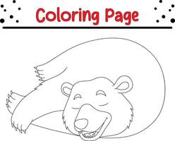 mignonne ours coloration page pour enfants. animal coloration livre vecteur