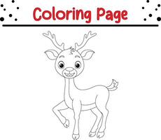 mignonne cerf coloration page pour enfants. animal coloration livre vecteur