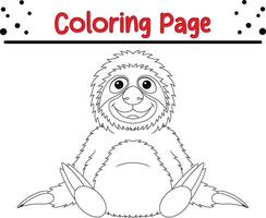 mignonne la paresse coloration page pour enfants. animal coloration livre vecteur