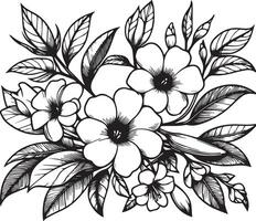 allamanda cathartique vecteur art, monochrome floral illustration. encre vecteur illustration main tiré crayon esquisser, une branche de botanique collection simplicité, artistique, coloration livre pour adulte