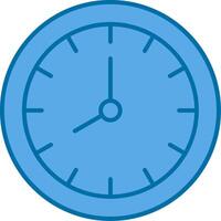 mur l'horloge rempli bleu icône vecteur