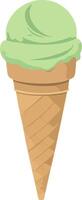 vert la glace crème cône illustration vecteur