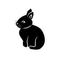 Facile noir lapin silhouette graphique illustration vecteur