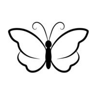 Facile silhouette de magnifique papillon avec propager ailes vecteur