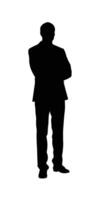 silhouette de homme d'affaire permanent pose vecteur