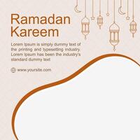 Ramadan Publier modèle, social médias Publier modèle, Ramadan kareem Ventes bannière modèle, vecteur illustration.