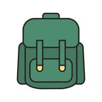 icône de couleur de cartable. sac à dos d'étudiant. illustration vectorielle isolée vecteur