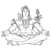 shiva contour dessin animé illustration vecteur