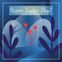 content Pâques salutation carte printemps lapin illustration. Pâques conception avec typographie, lapin et des œufs pour Pâques chasser vecteur