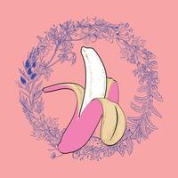 T-shirt conception de une rose banane. vecteur