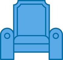 trône rempli bleu icône vecteur