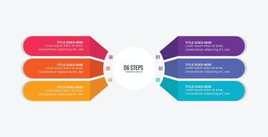 circulaire cycle rond infographie modèle conception avec 6 les options vecteur