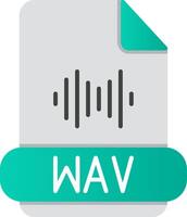 wav format plat pente icône vecteur