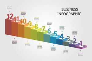 niveau modèle pour infographie pour présentation pour 12 élément vecteur