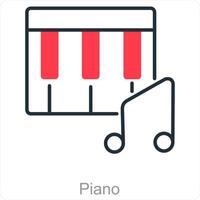 piano et clés icône concept vecteur