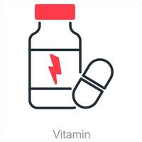 vitamine et pilules icône concept vecteur