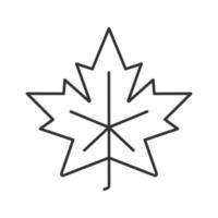 icône linéaire de feuille d'érable. symbole de contour de symbole du canada. illustration de fine ligne d'attribut d'automne. dessin de contour isolé de vecteur