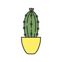 cactus en icône de couleur de pot de fleurs. succulent. illustration vectorielle isolée vecteur