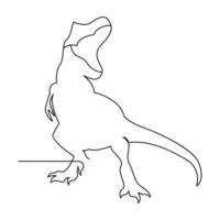 dinosaure continu un ligne dessin illustration art vecteur conception